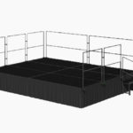 Stagexpress Podestbühne 4x3m 0,6m Höhe Mit Geländer Und Treppe Mit Handlauf Links Und Rechts