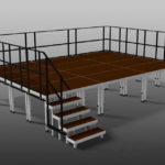 Stagexpress Podestbühne 6x4m 1m Höhe Mit Geländer Und Treppe Mit Handlauf