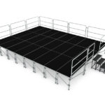 Stagexpress Podestbühne 8x6m 1m Höhe Mit Geländer Und Treppe Ohne Handlauf