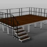 StageXpress PodestBühne 4x3m Gelaender Handlauf